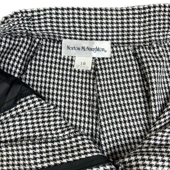 Norton McNaughton Houndstooth Dress Pants Size 10 Black White Pleated Officewear - Picture 5 of 10